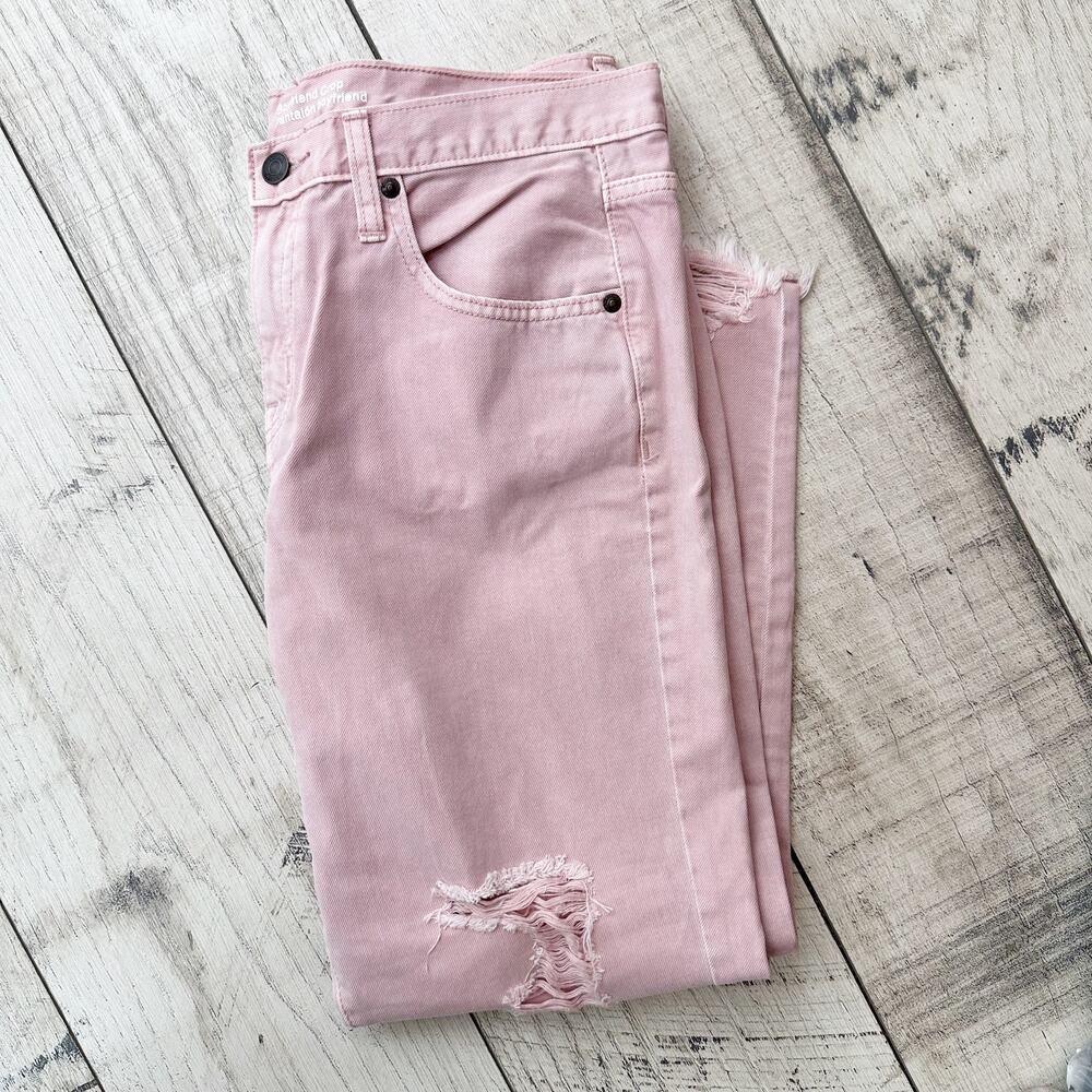 Mossimo Boyfriend Cropped Jeans Distressed Size 30 / US 10 Festival Euro Summer